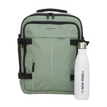 New Rebels  Gassaway – Corbin Underseat Cabin Backpack 25L | Carry On Travel Backpack | 31x20x41 cm | Salie green
