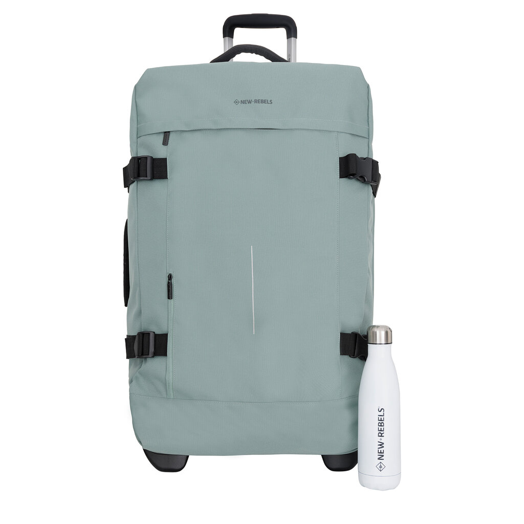 New Rebels New Rebels Gassaway Trolley Large Navy | Large Suitcase 73L | Lightweight Suitcase with Double Wheels | 70x39x27 cm | Salie Green