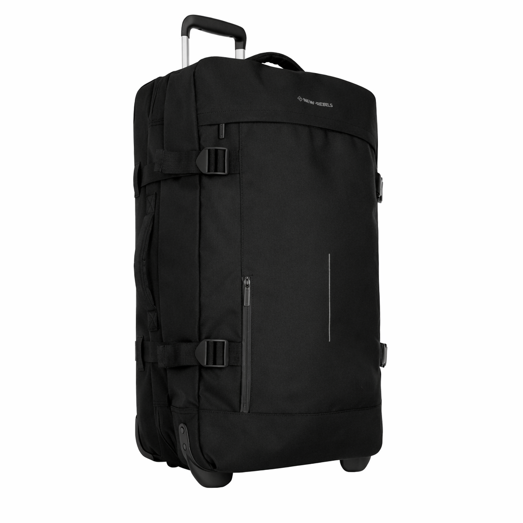 New Rebels New Rebels Gassaway Trolley Large Black | Large Suitcase 73L | Lightweight Suitcase with Double Wheels | 70x39x27 cm | Black