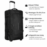 New Rebels New Rebels Gassaway Trolley Large Black | Large Suitcase 73L | Lightweight Suitcase with Double Wheels | 70x39x27 cm | Black