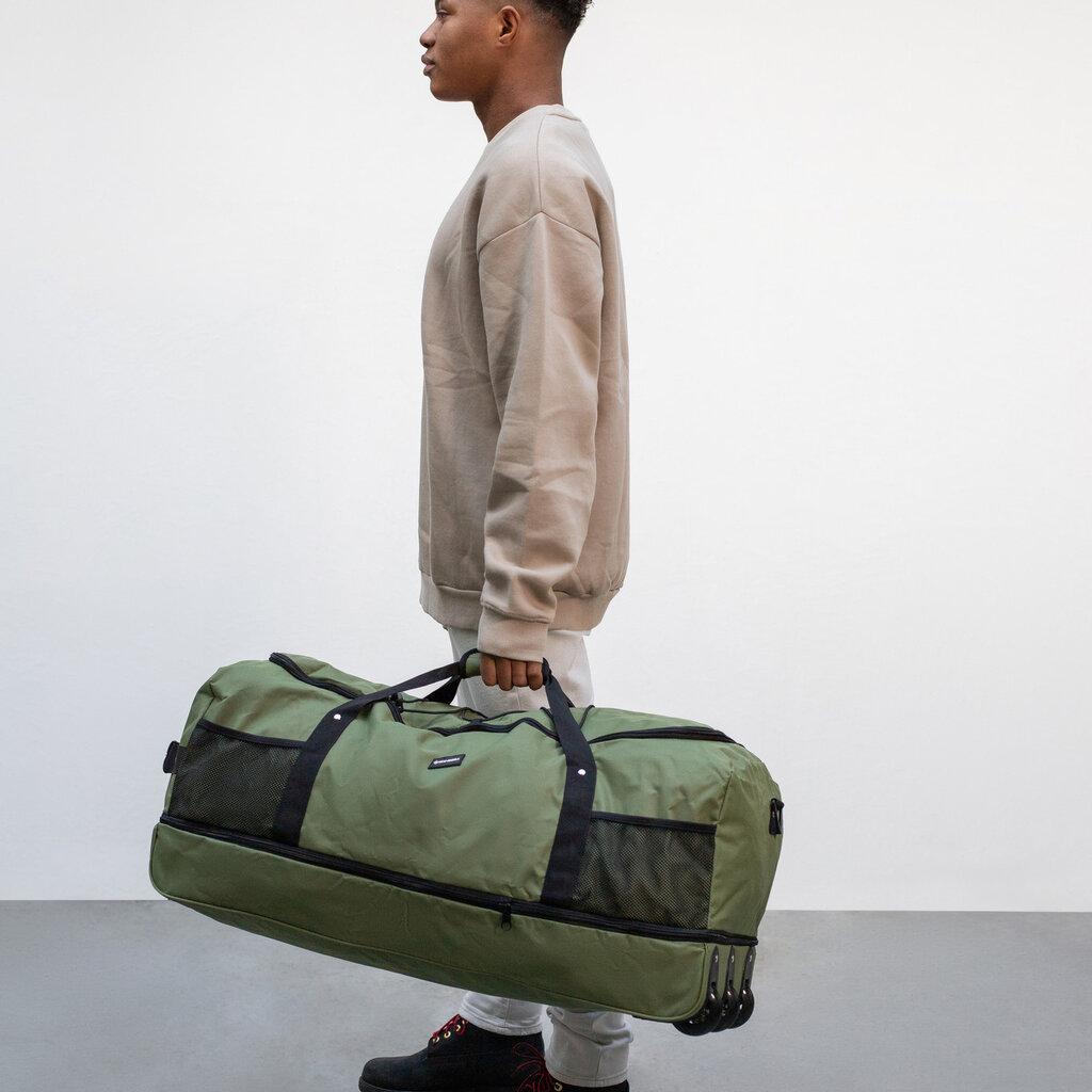 New Rebels New Rebels Airmont Newark Olive  110L Rollable Trolley Weekend Bag Water Repellent