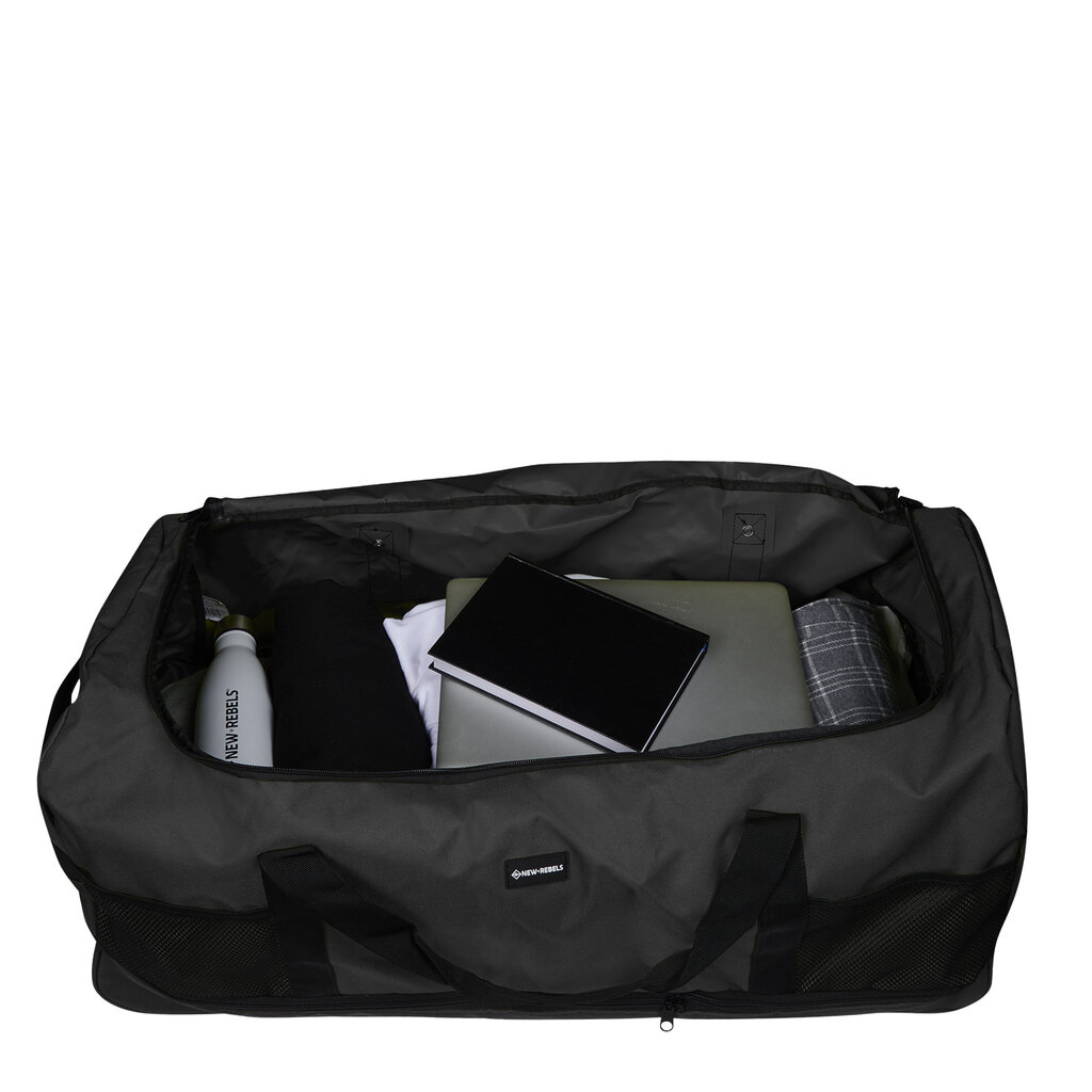 New Rebels New Rebels Nevada Newark Black 110L Rollable Trolley Weekend Bag Water Repellent