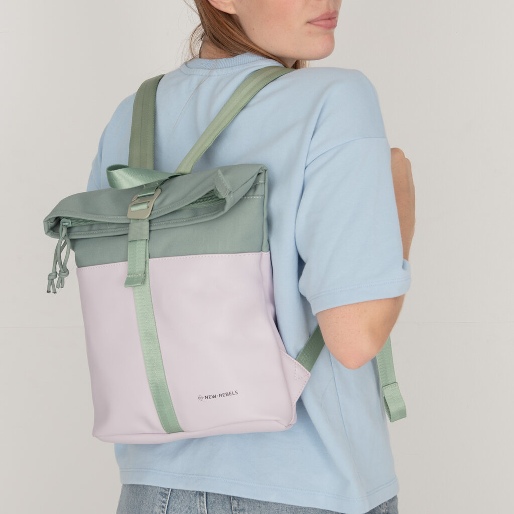 New Rebels New Rebels Ferron - Los Angeles Rolltop Backpack Mini Sage green