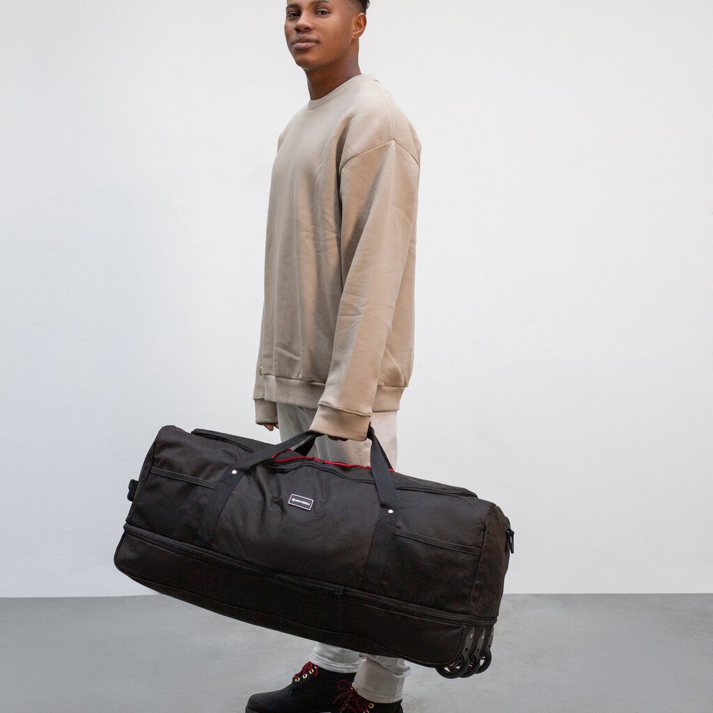 New Rebels Airmont Newark Black 110L Rollable Trolley Weekend Bag Water Repellent