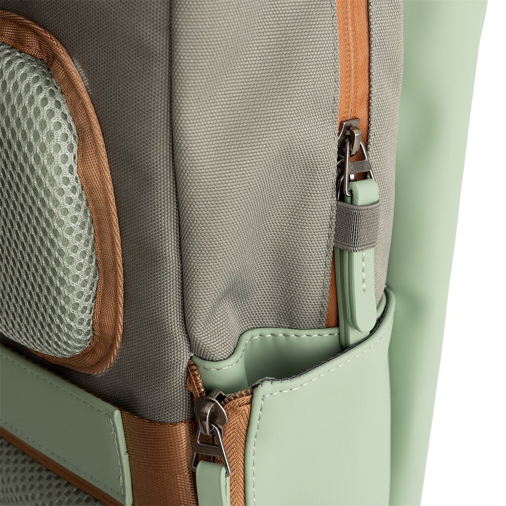 New Rebels New Rebels Ferron Miami Rucksack 9L Wasserabweisender Laptop Rucksack 13 Zoll für Arbeit und Schule aus PU Nylon Leicht und Bequem Sage Green