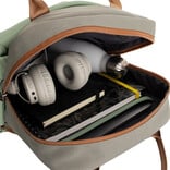 New Rebels New Rebels Ferron Miami Rugzak 9L Waterafstotende Laptop Rugtas 13 inch Schooltas en Werktas van PU Nylon Comfortabel Sage Green