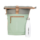 New Rebels New Rebels Ferron New York Rolltop Rugzak 16L Laptop Werktas / Schooltas  Sage Green