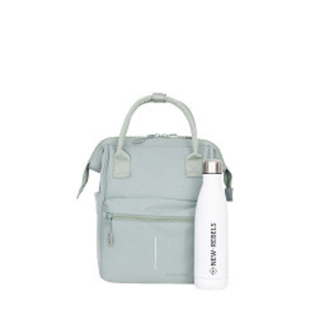 New Rebels New Rebels Valor Weverly School / Werktas Rugzak - 9,5L – Stevig 900D Polyester - 4 Compartimenten Laptopvak 14” - Waterafstotend Sage Green