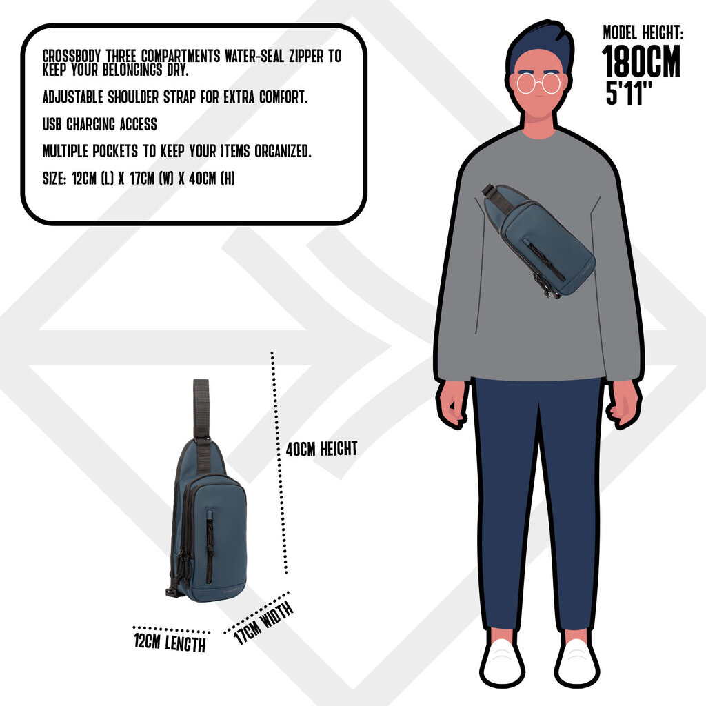 New Rebels New Rebels Mart - Fargo Crossbody Tas Navy