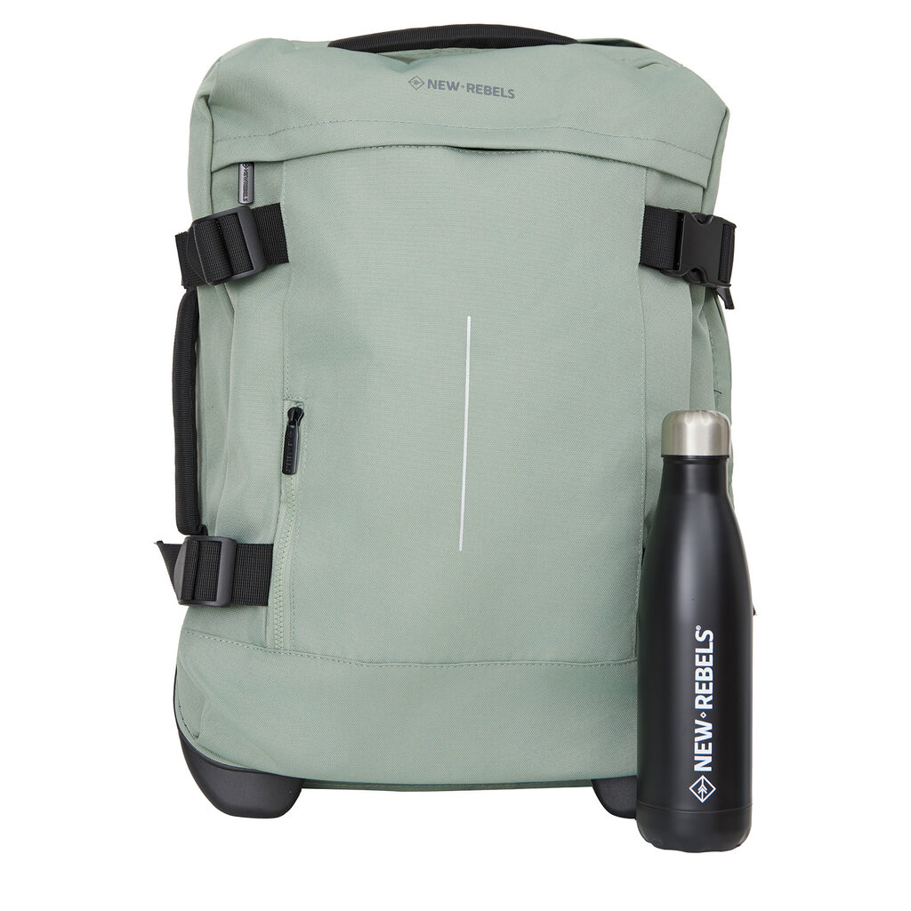 New Rebels New Rebels Gassaway Trolley 35L Robuster, Leichter Reisekoffer mit Doppelrollen – Salbeigrün