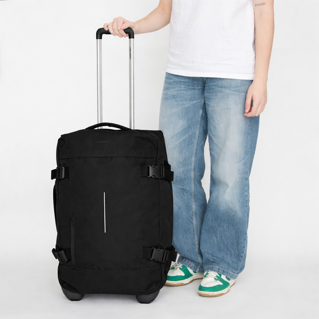 New Rebels New Rebels Gassaway Trolley 35L Stevige Lichtgewicht reiskoffer met Dubbele Wielen – Zwart