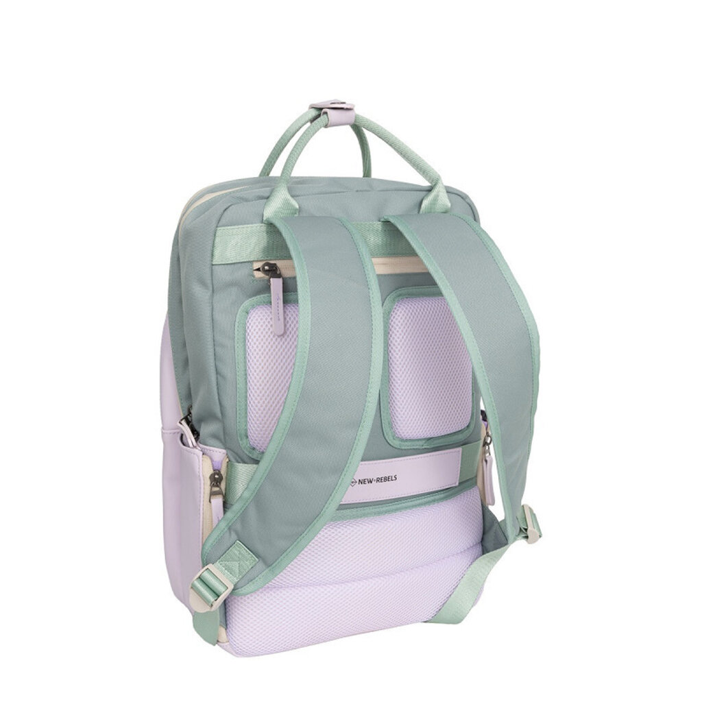 New Rebels New Rebels Ferron Milwaukee 19 Liter Laptop Backpack – Water-Resistant PU, Suitable for 15.6″ Laptop, 19L, Lilac