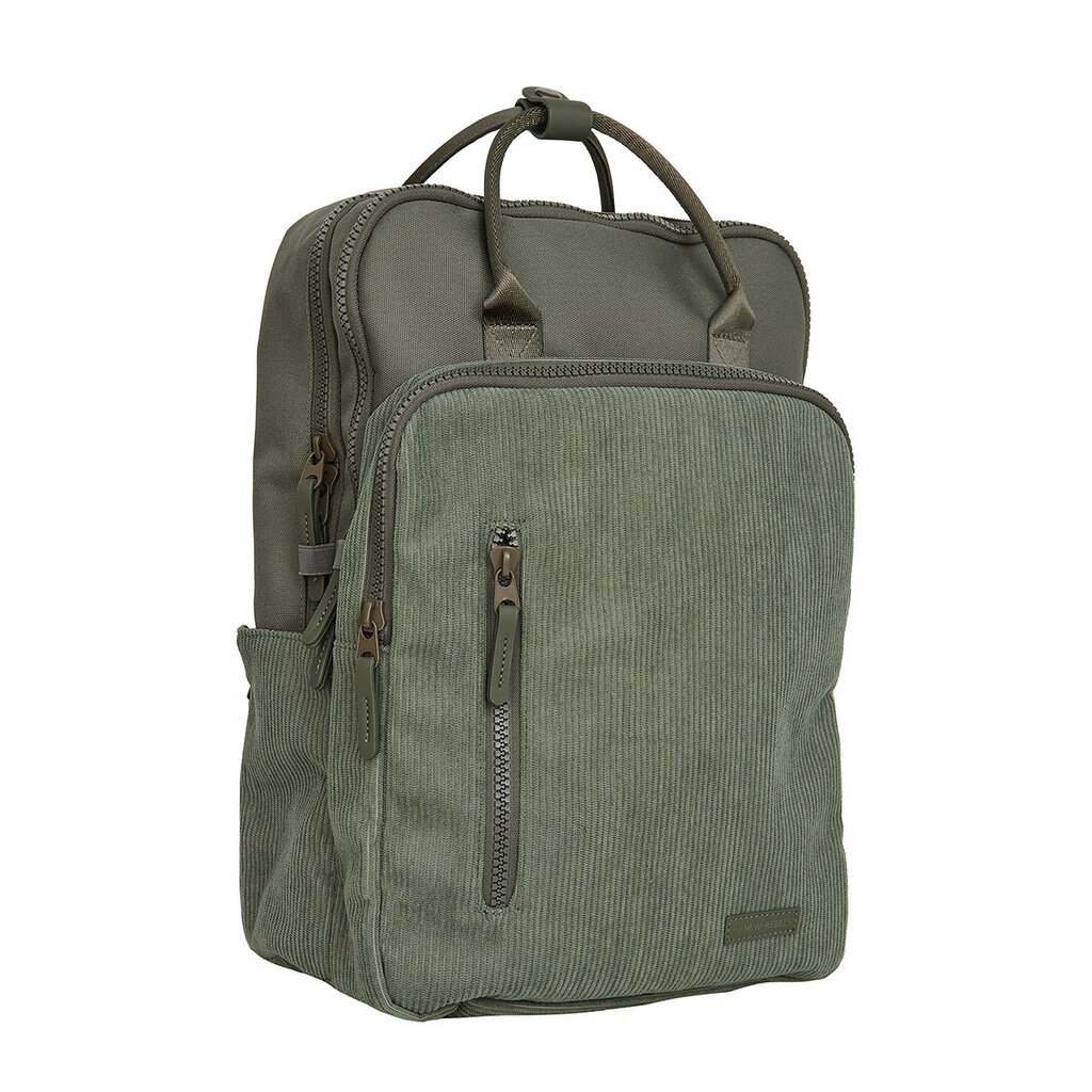 New Rebels New Rebels Ribbi Milwaukee – Laptoptasche Schultasche Arbeitstasche 15,6 Zoll Laptopfach Rucksack Rib Fabric 18L Sage Green