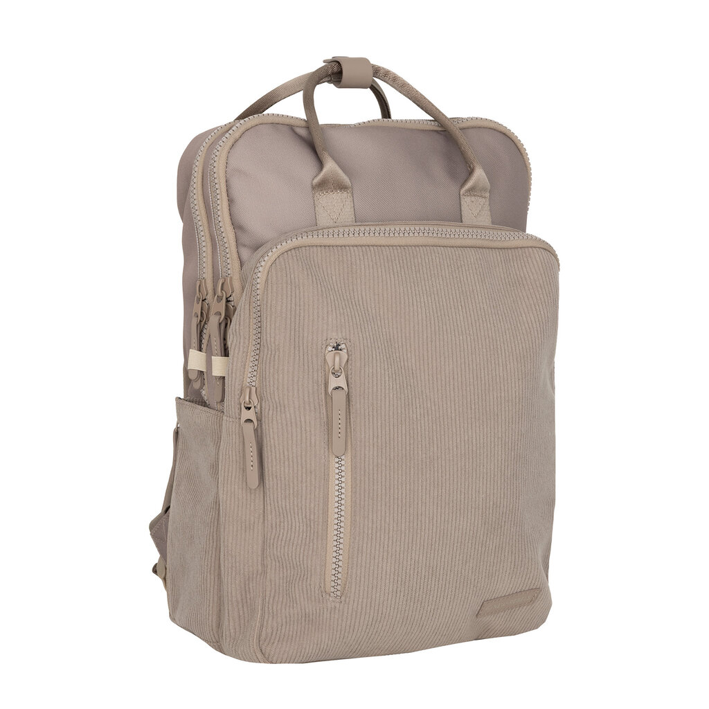 New Rebels New Rebels Ribbi Milwaukee – Laptoptas Schooltas Werktas 15.6 inch Laptopvak Rugzak Rib Fabric 18L Taupe