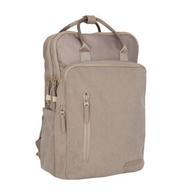 New Rebels New Rebels Ribbi Milwaukee – Laptoptas Schooltas Werktas 15.6 inch Laptopvak Rugzak Rib Fabric 18L Taupe