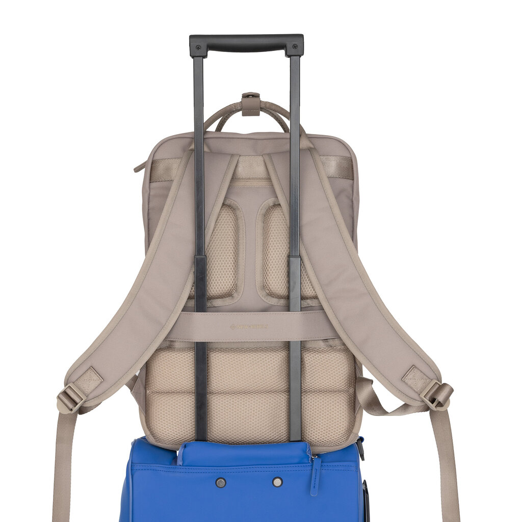 New Rebels New Rebels Ribbi Milwaukee – Laptoptasche Schultasche Arbeitstasche 15,6 Zoll Laptopfach Rucksack Rib Fabric 18L Taupe