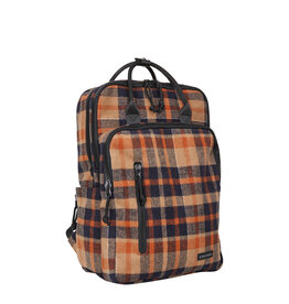 New Rebels New Rebels Scott Milwaukee Rucksack Laptop 15,6 Zoll 20L Checker Tweed Orange Schwarz Schulrucksack Arbeitstasche