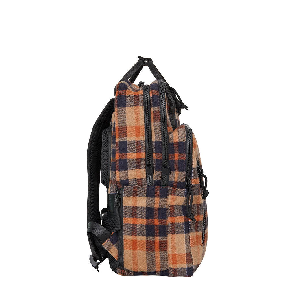 New Rebels New Rebels Scott Milwaukee Rucksack Laptop 15,6 Zoll 20L Checker Tweed Orange Schwarz Schulrucksack Arbeitstasche