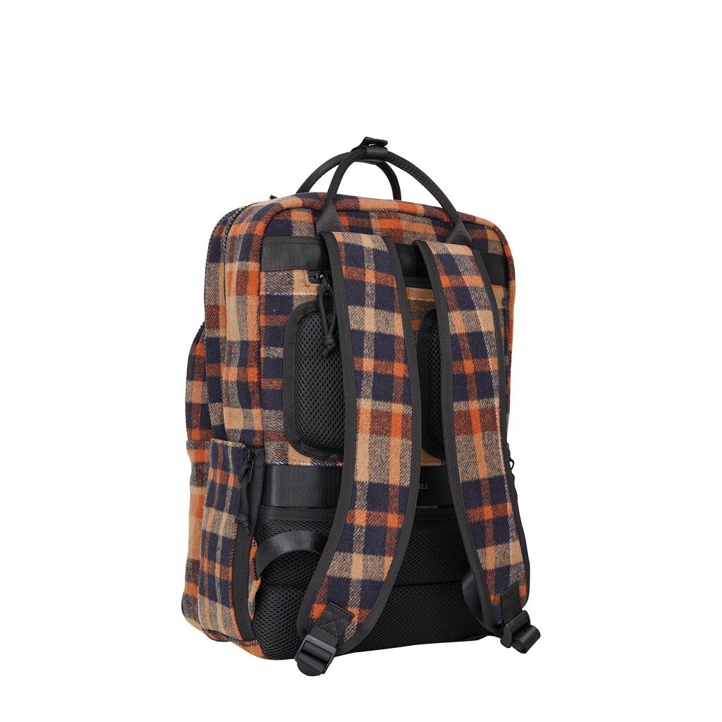 New Rebels New Rebels Scott Milwaukee Backpack Laptop 15.6 Inch 20L Checker Tweed Orange Black School Work Bag