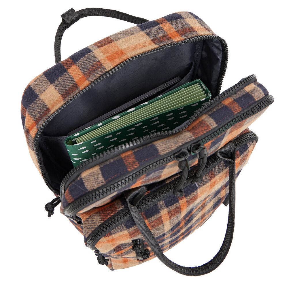 New Rebels New Rebels Scott Milwaukee Backpack Laptop 15.6 Inch 20L Checker Tweed Orange Black School Work Bag