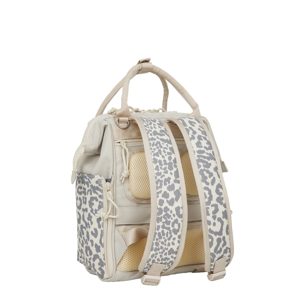 New Rebels New Rebels Urban Leopard Weverly Rugzak Werktas 10L Laptop Rugzak PU Nylon Beige