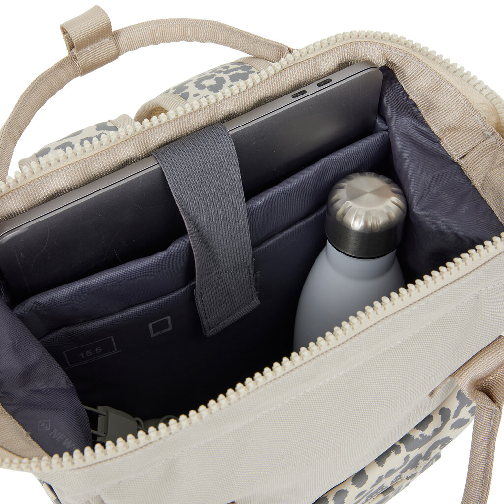 New Rebels New Rebels Urban Leopard Weverly Rugzak Werktas 10L Laptop Rugzak PU Nylon Beige