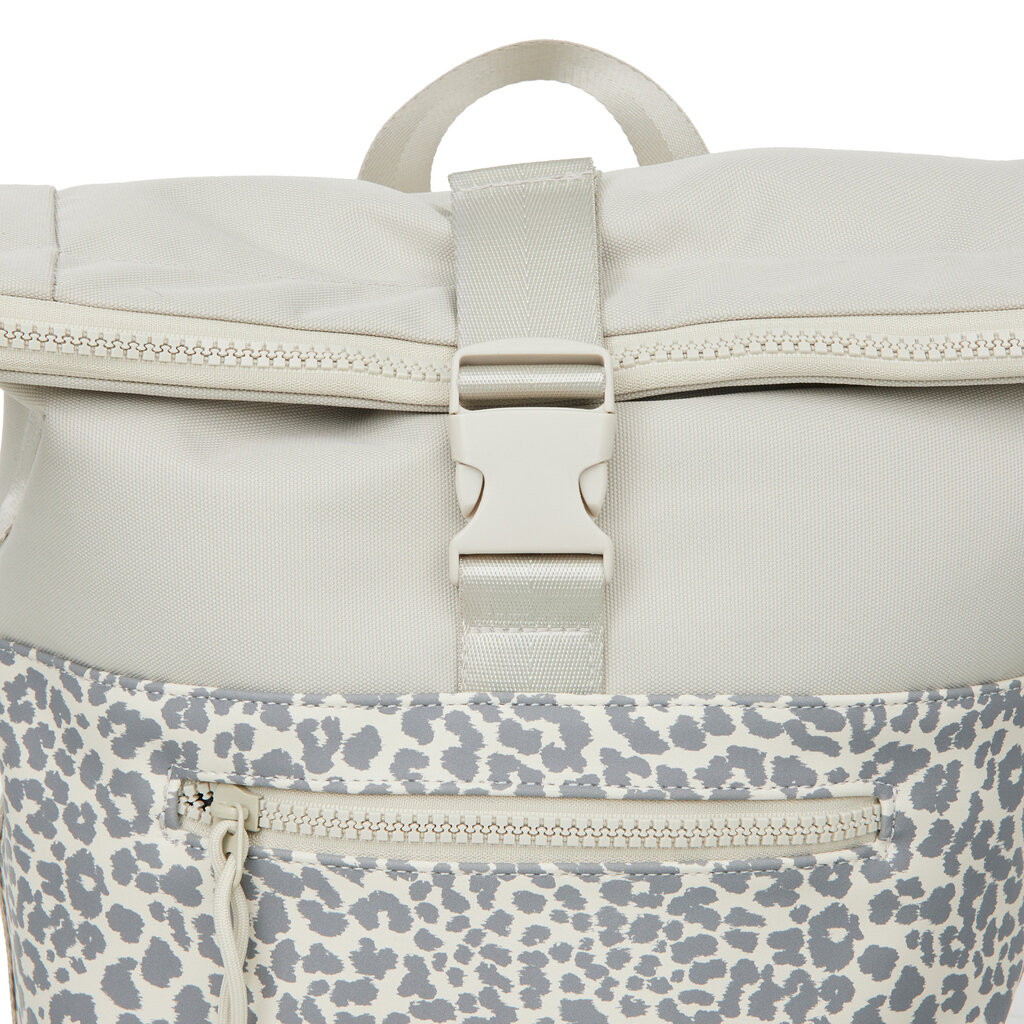 New Rebels New Rebels Urban Leopard New York Beige 21L Rolltop Rugzak Werktas Schooltas Waterafstotend Laptop 15.6”