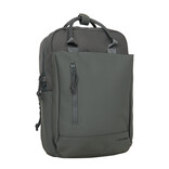 New Rebels New Rebels Bruce Miami Rugzak 9L Waterafstotende Laptop Rugtas 13 inch Schooltas en Werktas van PU Nylon Comfortabel Comp 9L Antracite