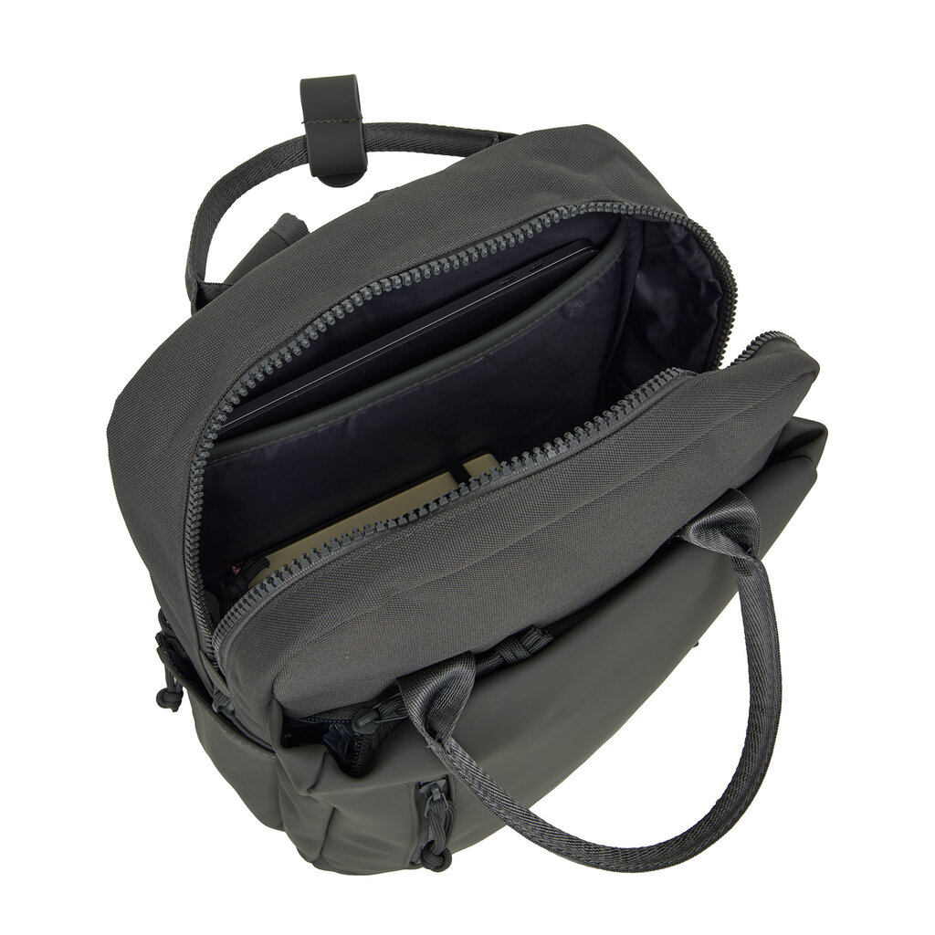 New Rebels New Rebels Bruce Miami Backpack 9L Water-Repellent Laptop Backpack 13-inch School Bag and Work Bag made of PU Nylon Comfortable Comp 9L Anthracite
