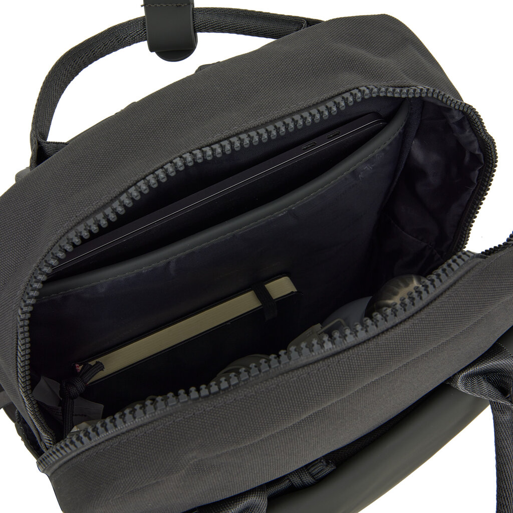 New Rebels New Rebels Bruce Miami Rucksack 9L Wasserabweisender Laptop-Rucksack 13 Zoll Schulranzen und Arbeitstasche aus PU-Nylon Bequem Comp 9L Anthrazit