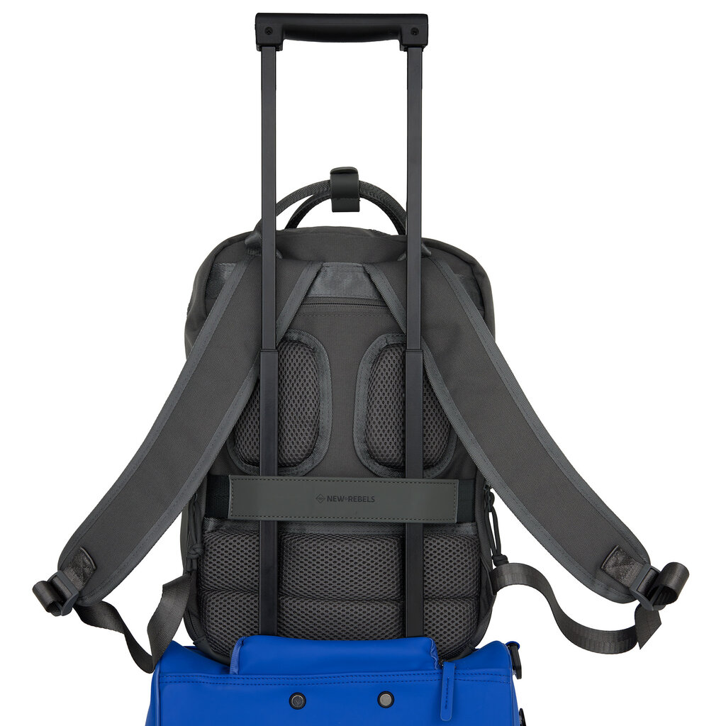 New Rebels New Rebels Bruce Miami Rugzak 9L Waterafstotende Laptop Rugtas 13 inch Schooltas en Werktas van PU Nylon Comfortabel Comp 9L Antracite