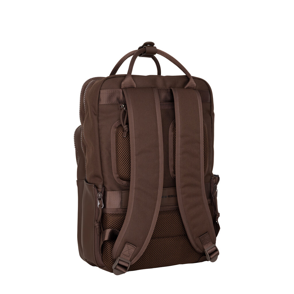 New Rebels New Rebels William Milwaukee 18 L Laptoprugzak – Waterafstotend PU, Geschikt voor 15,6″ Laptop Mocca
