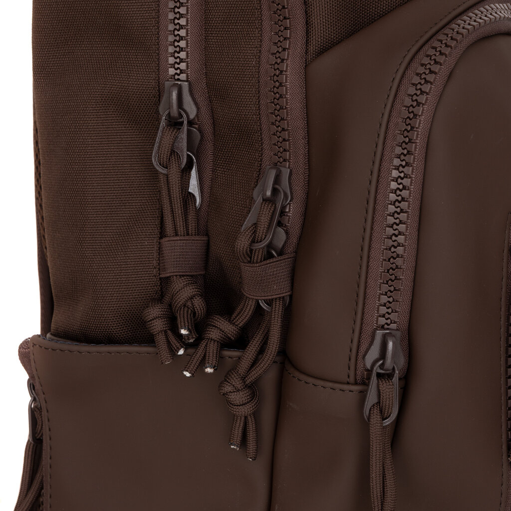 New Rebels New Rebels William Milwaukee 18L Laptoprucksack – Wasserabweisendes PU, geeignet für 15,6″ Laptop Mocca