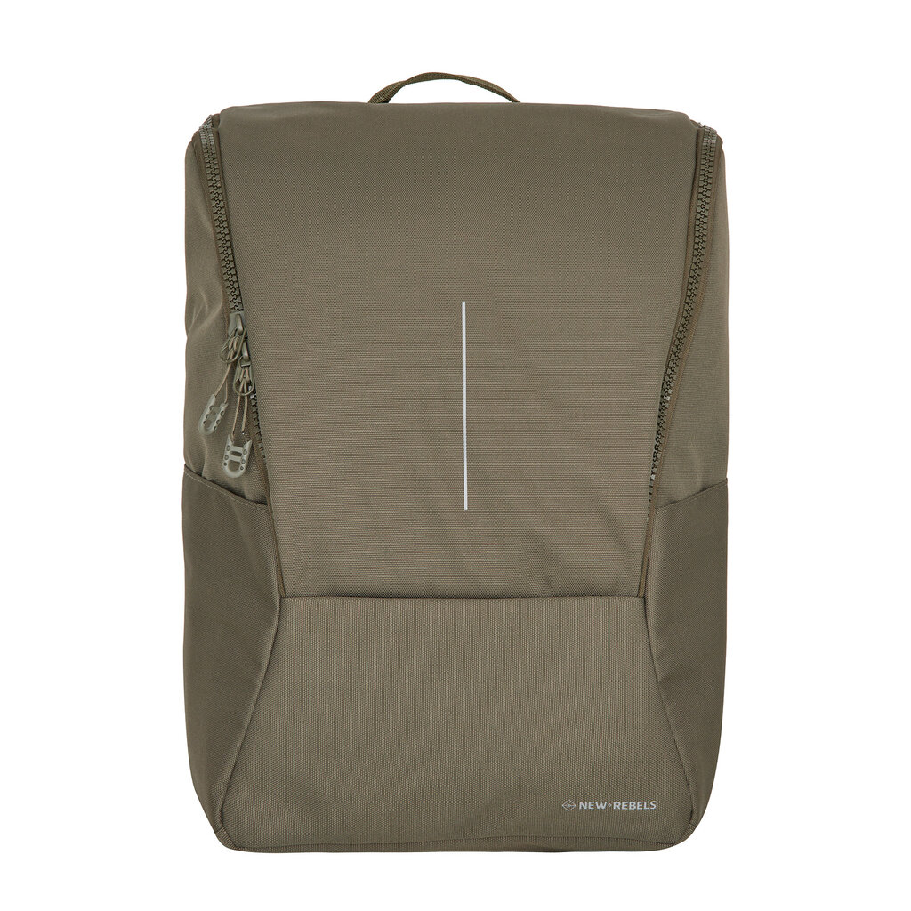 New Rebels New Rebels Valor Westerly Backpack 14L Laptop Backpack 14 Inch School Work Bag PU Polyester Olive