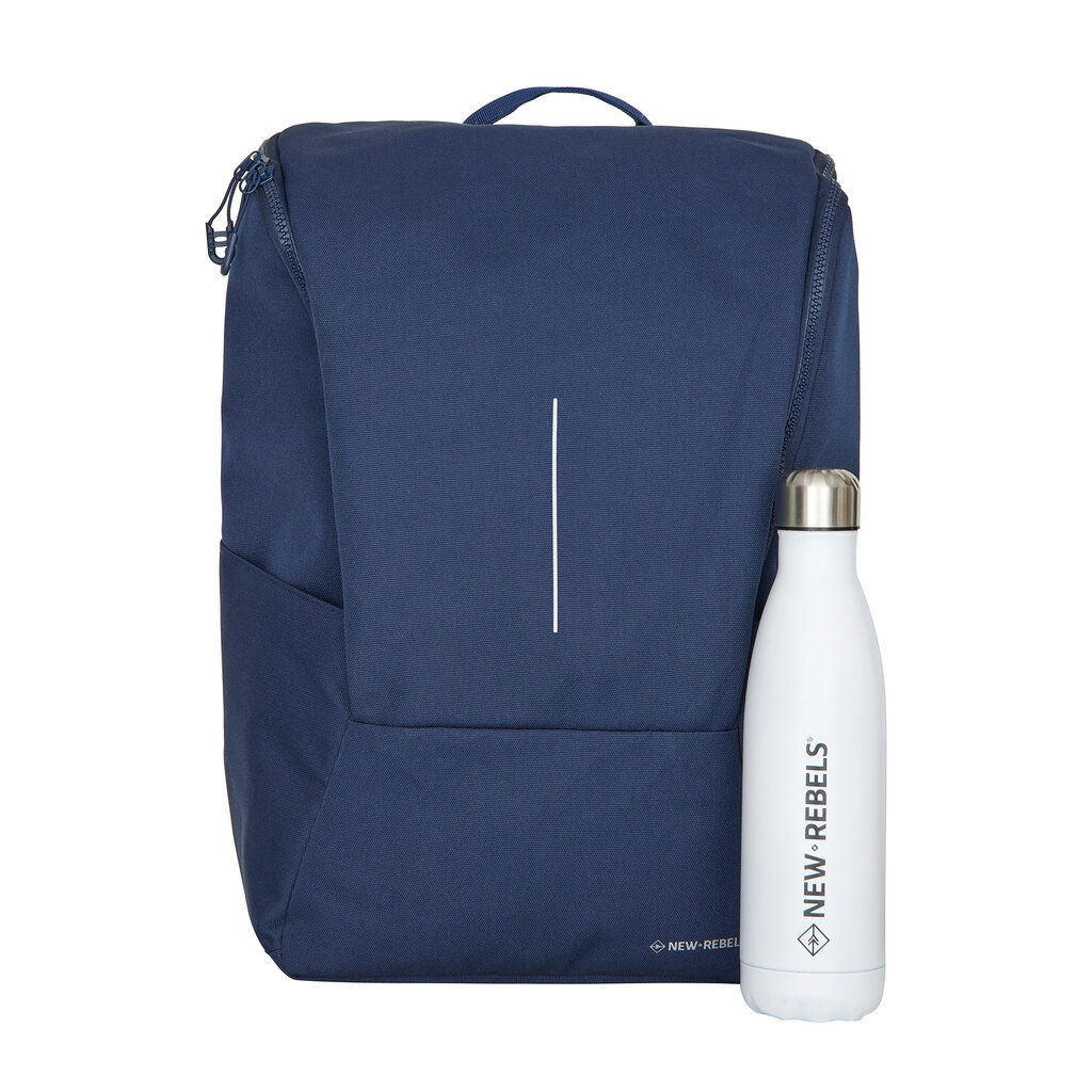 New Rebels New Rebels Valor Westerly Backpack 14L Laptop Backpack 14 Inch School Work Bag PU Polyester Navy