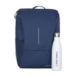 New Rebels New Rebels Valor Westerly Backpack 14L Laptop Backpack 14 Inch School Work Bag PU Polyester Navy