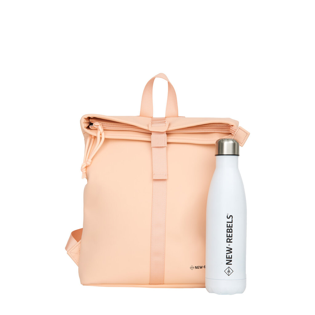 New Rebels New Rebels Branson Los Angeles Rolltop Rucksack Mini 7L Wasserabweisend PU Lachs
