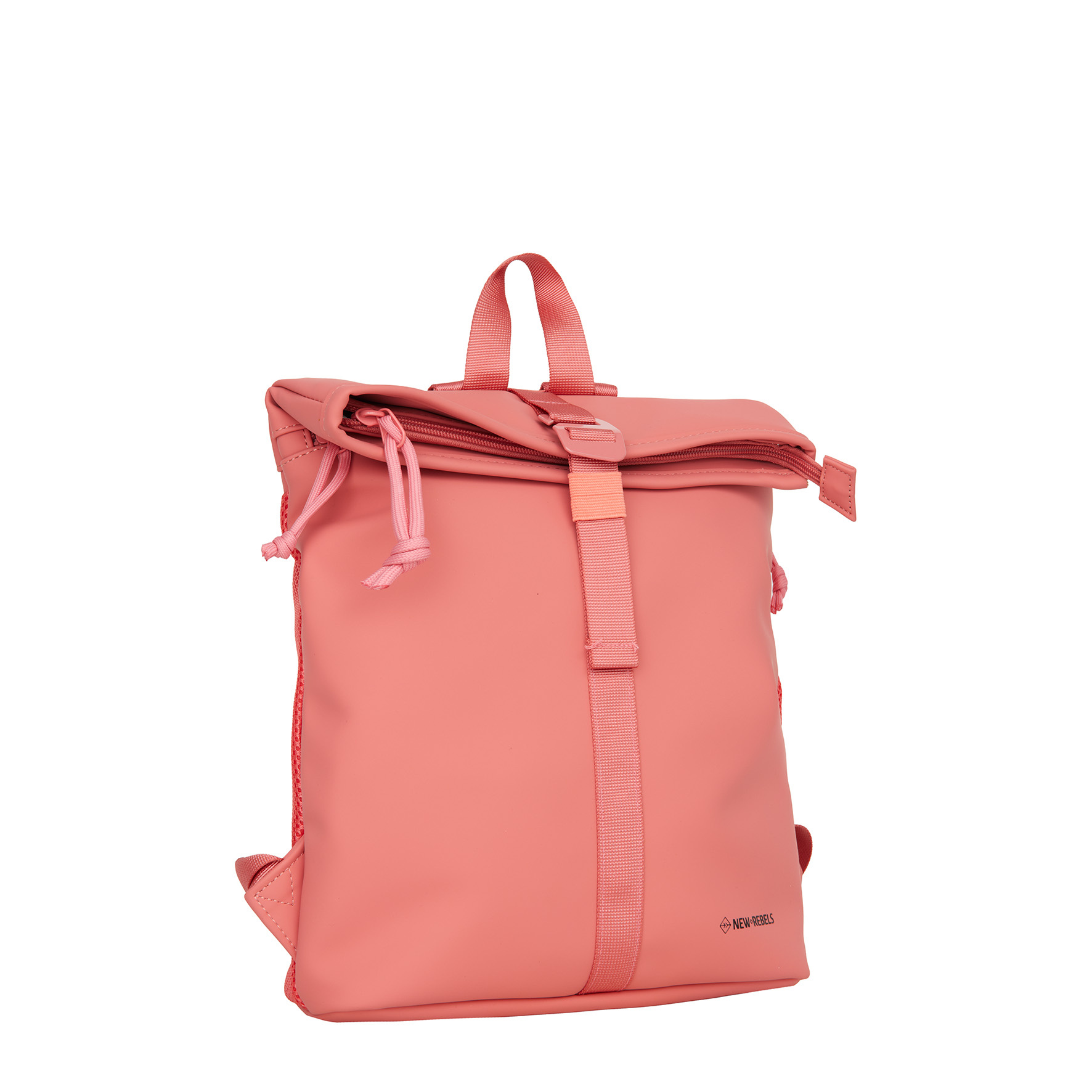 New Rebels Branson Los Angeles Rolltop Backpack Mini 7L Waterafstotende Rugzak PU Coraal