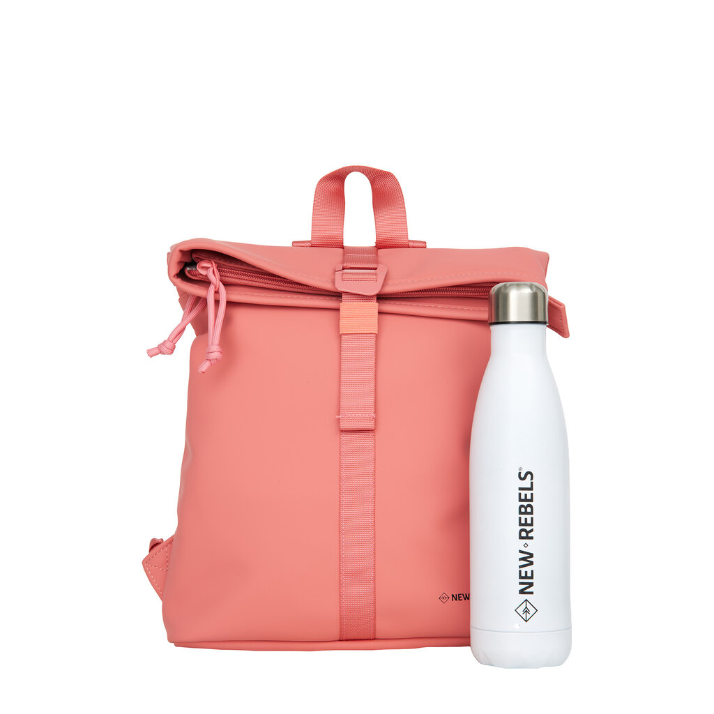 New Rebels New Rebels Branson Los Angeles Rolltop Rucksack Mini 7L Wasserabweisend PU Koralle