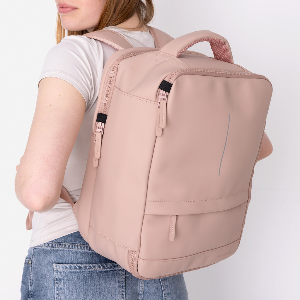 New Rebels New Rebels Jessi Easton Underseater Backpack 17L Water Repellent PU Carry On 40x30x20 Airline Bag 15.6 Inch Laptop Compartment Old Pink