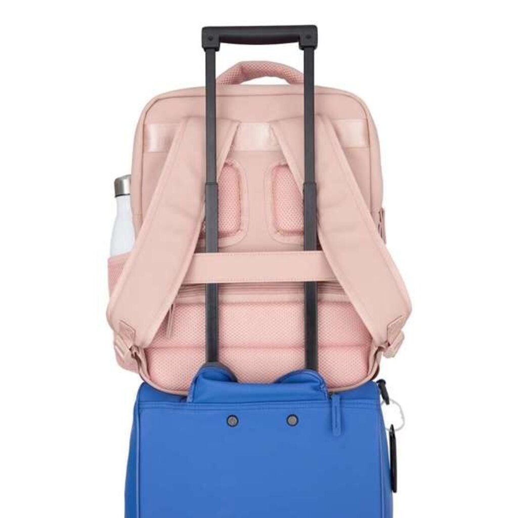 New Rebels New Rebels Jessi Easton Underseater Rugzak 17L Waterafstotend PU Handbagage 40x30x20 Airline Tas 15.6 inch Laptopvak Oud Roze