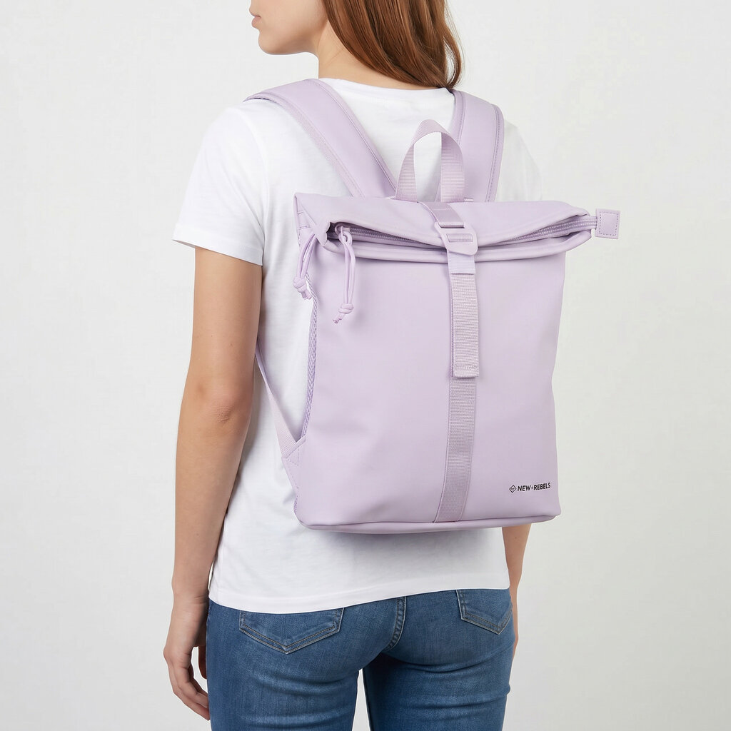 New Rebels New Rebels Branson Los Angeles Rolltop Backpack Mini 7L Waterafstotende Rugzak PU Lila