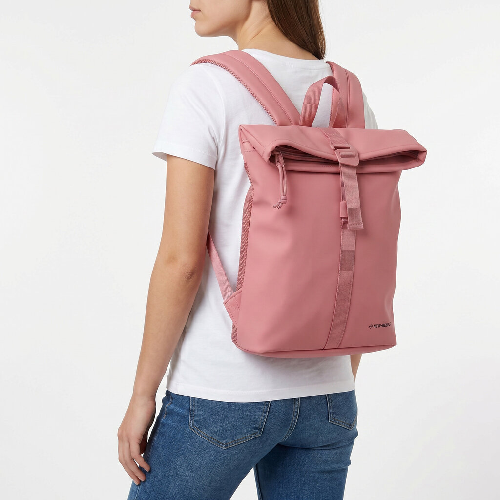 New Rebels New Rebels Branson Los Angeles Rolltop Backpack Mini 7L Water-Repellent PU Blush Pink