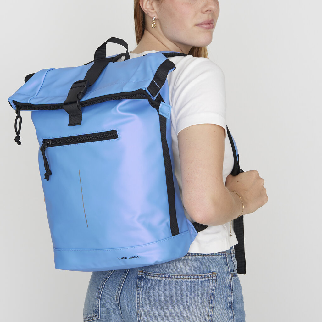 New Rebels New Rebels Mart New York Metallic Lichtpaars 21L Rugtas Rolltop Waterafstotend Laptop 15.6"