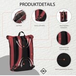 New Rebels New Rebels Mart New York Burgundy 21L Rugtas Rolltop Waterafstotend Laptop 15.6"