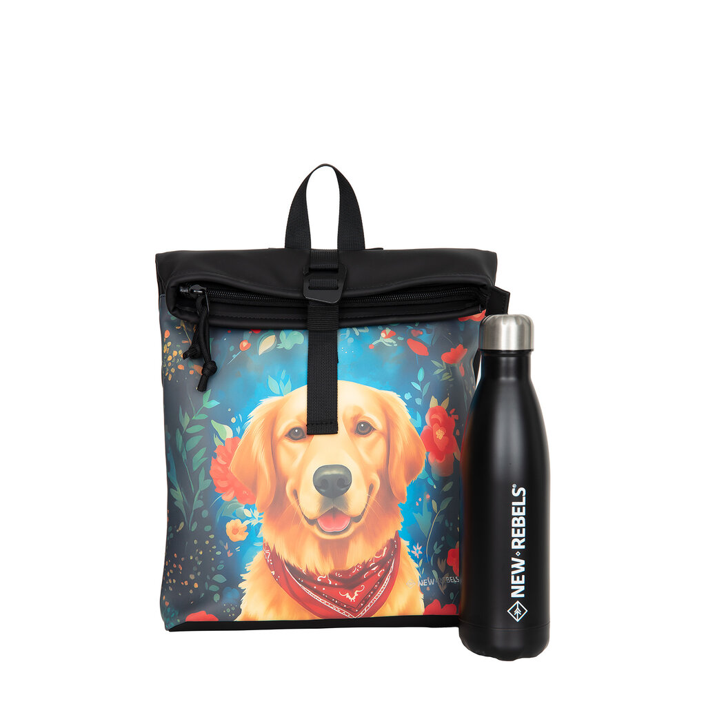 New Rebels New Rebels Mart Arts Los Angeles Rolltop Rugzak 7L Golden Retriever