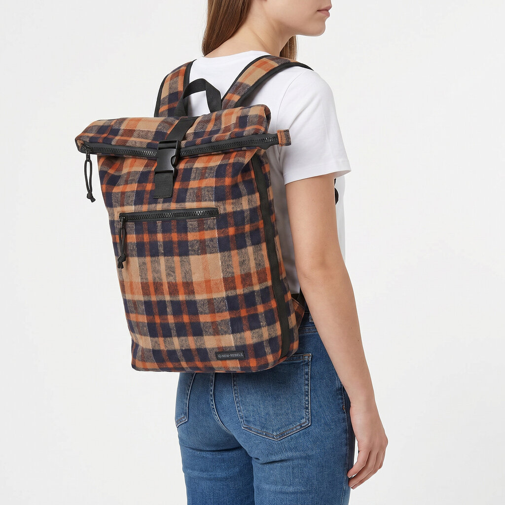 New Rebels New Rebels Scott New York Backpack Rollable 17-21L Laptop Work Backpack 15.6” Orange