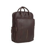New Rebels New Rebels Obsidian Milwaukee Braun Leder Laptoprucksack 15,6 Zoll Premium Business Rucksack Arbeitsrucksack Schulrucksack 18 Liter Echtleder