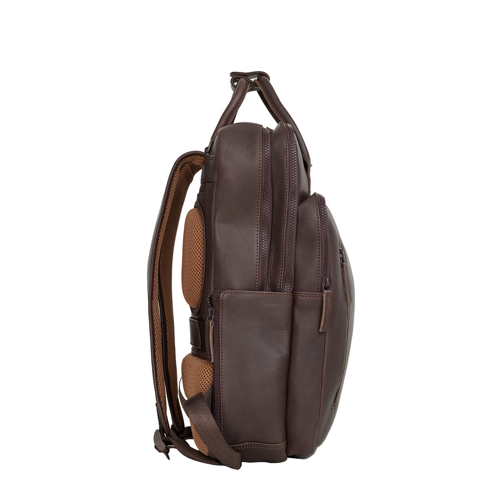 New Rebels New Rebels Obsidian Milwaukee Brown Leather Laptop Backpack 15.6 Inch Premium Business Work School Bag 18L Genuine Leather