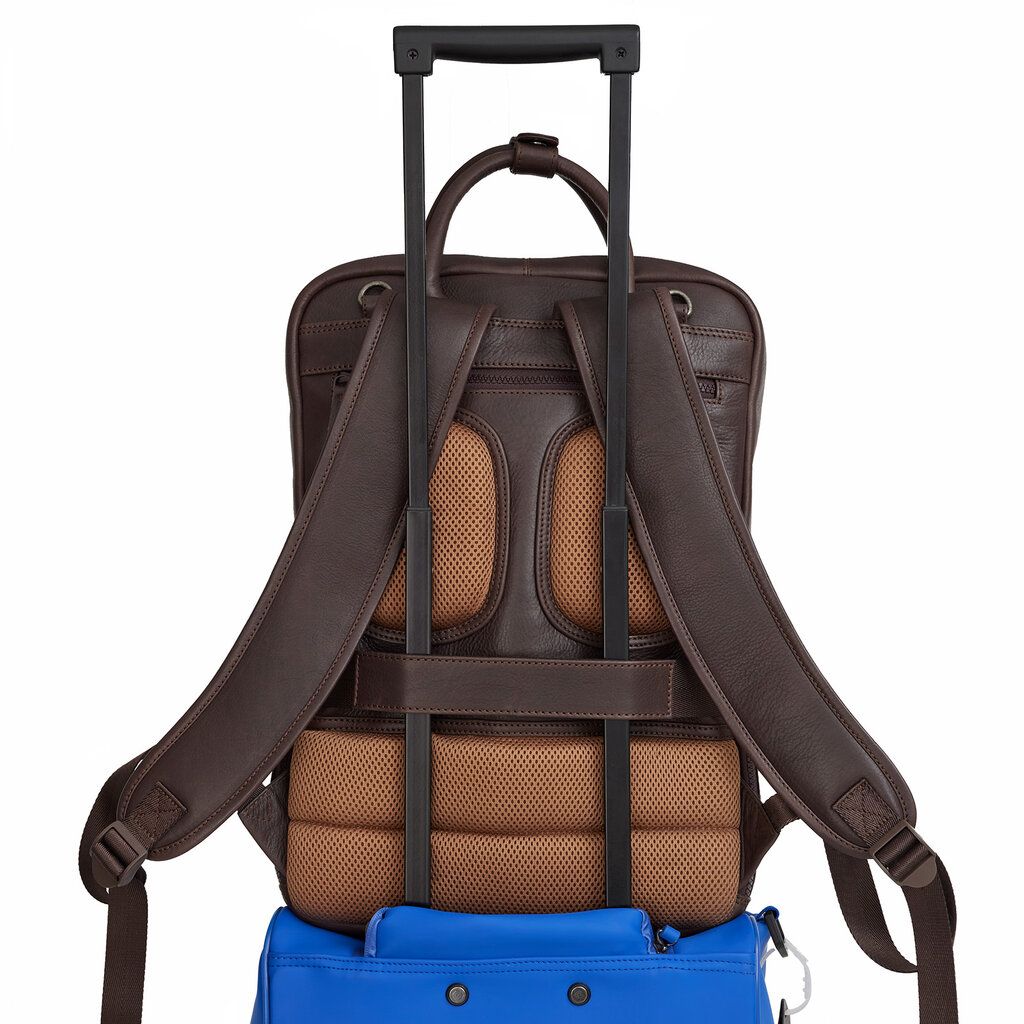 New Rebels New Rebels Obsidian Milwaukee Braun Leder Laptoprucksack 15,6 Zoll Premium Business Rucksack Arbeitsrucksack Schulrucksack 18 Liter Echtleder